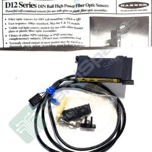D12SP6FP | FIBER OPTIC SENSOR PNP 10V-30V LED CABLE ADJUSTABLE (COMPLETE SET NO BOX)