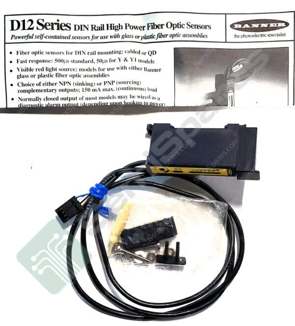 D12SP6FP | FIBER OPTIC SENSOR PNP 10V-30V LED CABLE ADJUSTABLE (COMPLETE SET NO BOX)