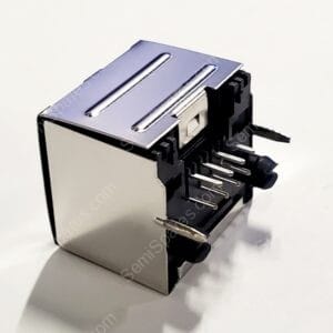 RJHSE-5380 | CONN MOD JACK 8P8C R/A SHIELDED 90 DEGREE ANGLE RIGHT EMI FINGER THROUGH HOLE BOARD LOCK GOLD