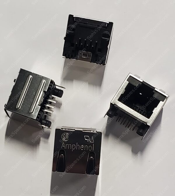 RJHSE-5380 | CONN MOD JACK 8P8C R/A SHIELDED 90 DEGREE ANGLE RIGHT EMI FINGER THROUGH HOLE BOARD LOCK GOLD - Image 3