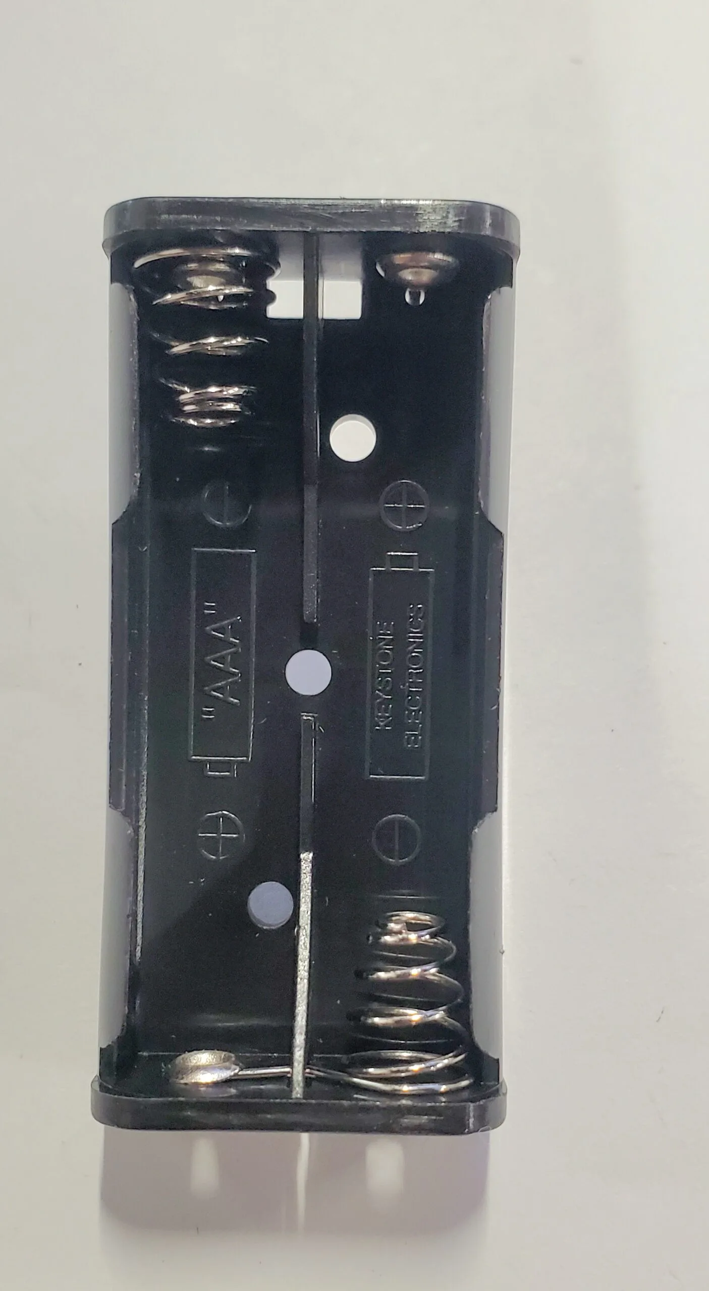 2468 | BATTERY HOLDER AAA 2 CELL PC PIN OPEN CYLINDRICAL THROUGH HOLE