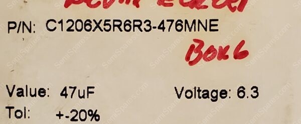 C1206X5R6R3-476MNE | CERAMIN CAP MULTILAYER 6.3V SURFACE MOUNT - Image 5