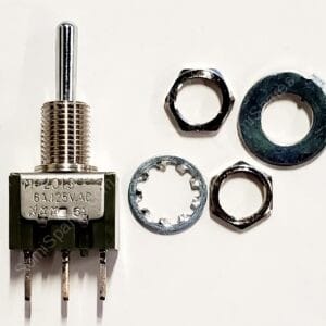M2012SS1W03 | SWITCH TOGGLE SPDT 6A 125V PANEL MOUNT STANDARD ROUND PC PIN AC 125V DC 30V