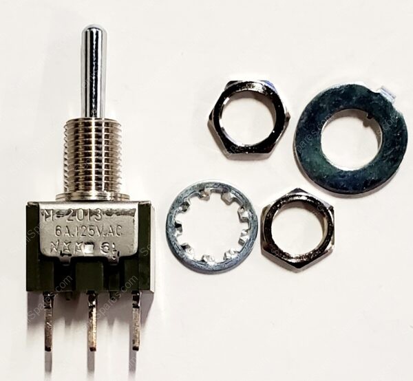 M2012SS1W03 | SWITCH TOGGLE SPDT 6A 125V PANEL MOUNT STANDARD ROUND PC PIN AC 125V DC 30V