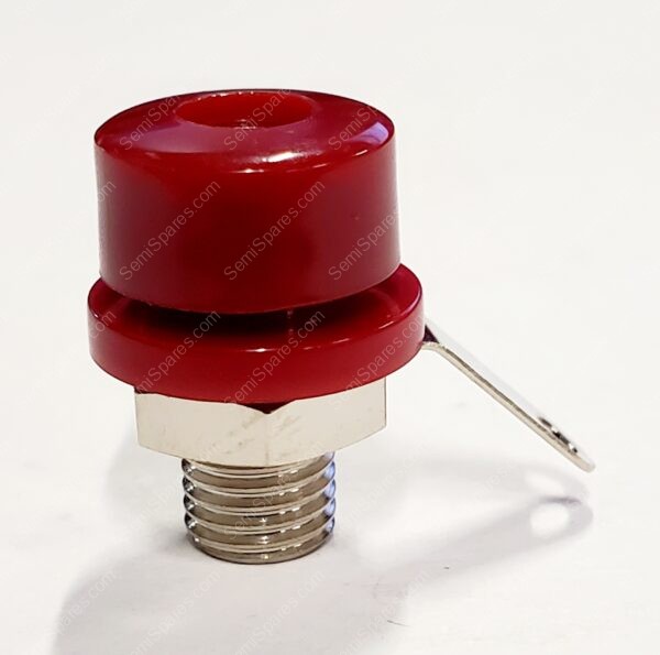 SPC15363 | BANANA TEST CONNECTOR JACK PANEL MOUNT NICKEL PLATED CONTACTS RED