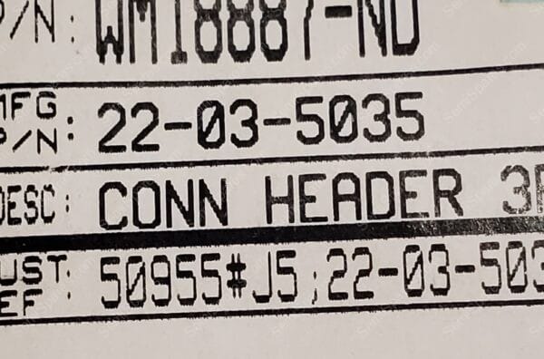 22035035 | CONN HEADER THROUGH HOLE 3 POS 2.5MM MALE PIN SHROUDED 5 WALL DETENT LOCK - Image 4