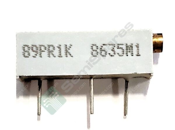 89PR1K | 1KOHMS 0.75W 3/4W PC PINS THROUGH HOLE TRIMMER POTENTIOMETER CERMET 20.0 TURN SIDE ADJUSTMENT