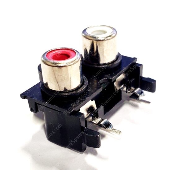 RCJ-2123 | FEMALE 2 SETS OF 2 CONDUCTOR 4 CONTACTS THROUGHT HOLE RIGHT ANGLE