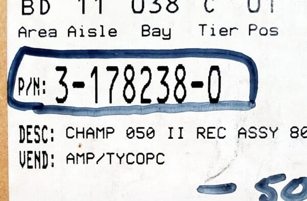 3-178238-0 | RIBBON STYLE CONN CHAMP .050 RIGHT ANGLE REC WITH BOARDLOCKS 80 POS - Image 5