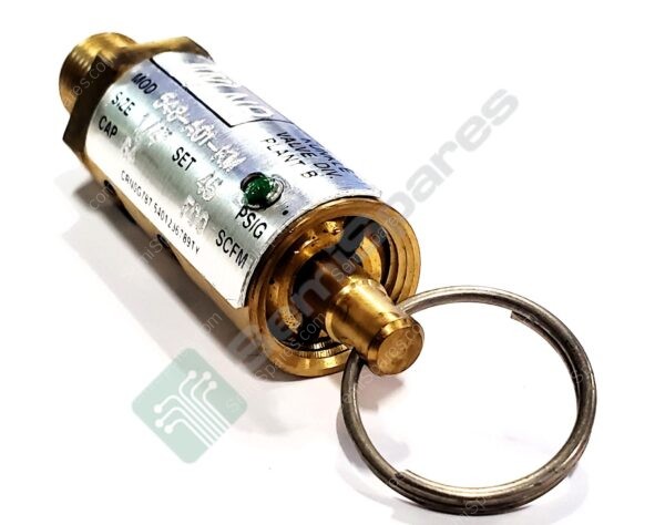 548-A01-KM | SAFETY RELIEF VALVE BRASS 1/4" MALE x TOP OUTLET 200 PSI THREADED EXTERNAL PIPE ALL ENDS INSIDE SPRING
