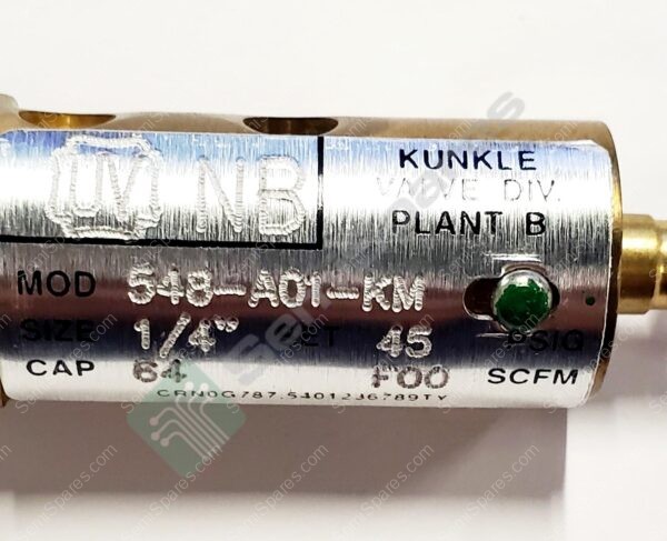 548-A01-KM | SAFETY RELIEF VALVE BRASS 1/4" MALE x TOP OUTLET 200 PSI THREADED EXTERNAL PIPE ALL ENDS INSIDE SPRING - Image 2