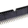 N2550-5002-RB | CONNECTOR HEADER THROUGH HOLE 50 POSITION 2.54MM MALE PIN SHROUDED 4 WALL RIGHT ANGLE SOLDER PUSH PULL