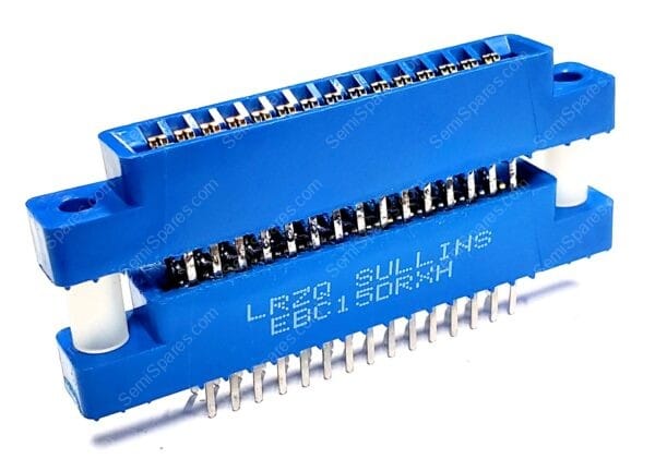 EBC15DRXH | 30 POSITION FEMALE CONNECTOR NON SPECIFIED DUAL EDGE GOLD 2.54MM BLUE THROUGH HOLE SOLDER