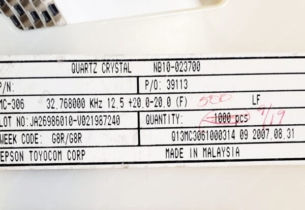 MC-306 32.7680K-A0:ROHS | CRYSTAL 32.7680KHZ 12.5PF SMD - Image 4