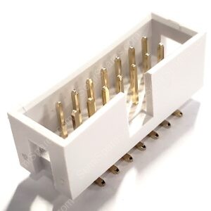 AWHW14-G-SMD-R | CONNECTOR HEADER SURFACE MOUNT 14 POSITION 2.54MM MAEL PIN SHROUDED 4 WALL KEYING SLOT PICK AND PLACE WHITE 3A