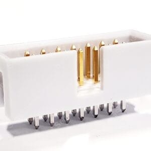 AWHW14G-0102-T-R | CONNECTOR HEADER THROUGH HOLE 14 POSITION 2.54MM MALE PIN SHROUDED 4 WALL SOLDER PUSH PULL GRAY