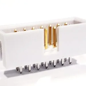 AWHW14G-0102-T-R | CONNECTOR HEADER THROUGH HOLE 14 POSITION 2.54MM MALE PIN SHROUDED 4 WALL SOLDER PUSH PULL GRAY