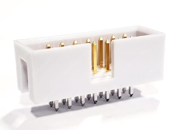 AWHW14G-0102-T-R | CONNECTOR HEADER THROUGH HOLE 14 POSITION 2.54MM MALE PIN SHROUDED 4 WALL SOLDER PUSH PULL GRAY