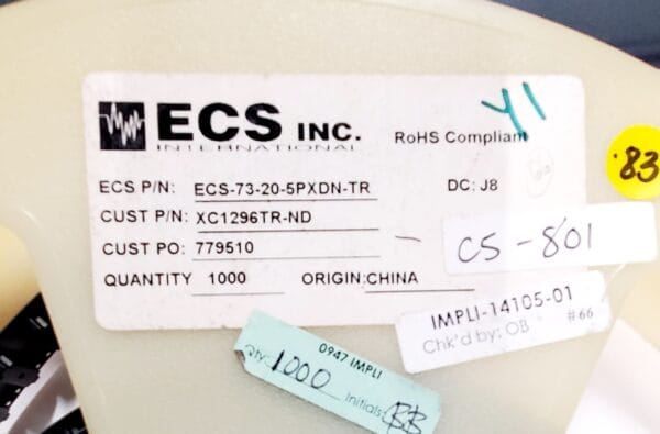 ECS-73-20-5PXDN | CRYSTAL 7.3728MHZ 20PF SMD - Image 4