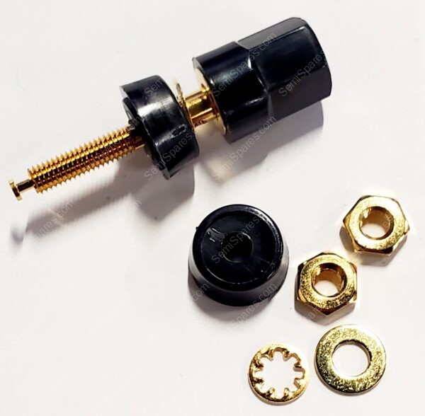 5018-0 | BINDING POST CONNECTOR STANDARD HEX BLACK GOLD THREADED AND TURRET 30VAC/60VDC