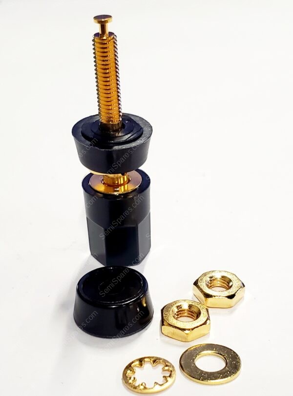 5018-0 | BINDING POST CONNECTOR STANDARD HEX BLACK GOLD THREADED AND TURRET 30VAC/60VDC - Image 2
