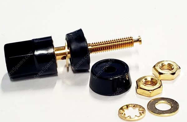 5018-0 | BINDING POST CONNECTOR STANDARD HEX BLACK GOLD THREADED AND TURRET 30VAC/60VDC - Image 3