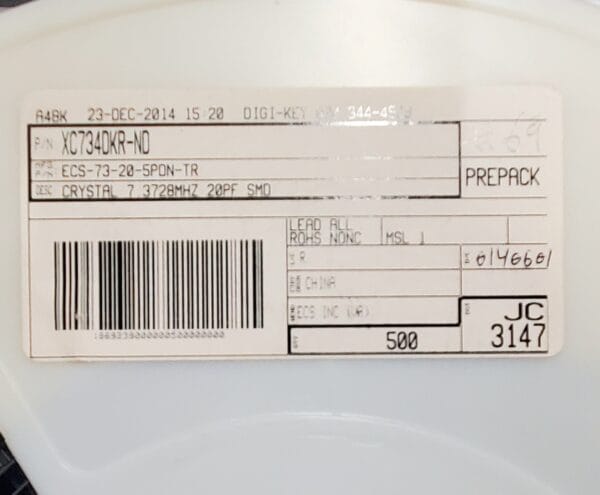 ECS-73-20-5PDN-TR | CRYSTAL 7.3728MHZ 20PF SMD - Image 4