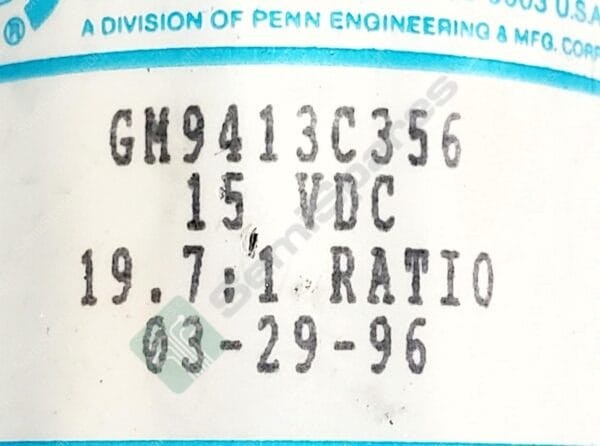 GM9413C356 | MOTOR CARRIAGE DRIVE RATIO 15 VDC 19, 7:1 RATIO - Image 5