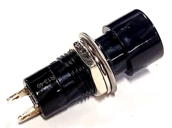 PS1040ABLK | PUSHBUTTON SWITCH SPST-NO STANDARD PANEL MOUNT, FRONT 125V ROUND BUTTON BLACK SOLDER LUG