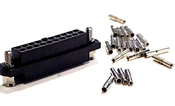 M80-4602042 | 20 POSITION RECTANGULAR RECEPTACLE CONNECTOR CRIMP GOLD 22 AWGFEMALE SOCKET FREE HANGING - Image 2