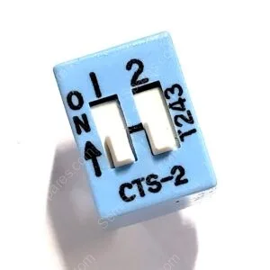 206-2 | DIP SWITCH SPST 2 POSITION THROUGH HOLE SLIDE ACTUATOR 50MA 24VDC RAISED BLUE