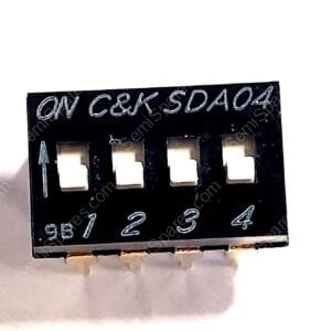 SDA04H1BD | DIP SWITCH SPST 4 POSITION THROUGH HOLE SLIDE ACTUATOR 25MA 24VDC RAISED THROUGH HOLE PC PIN