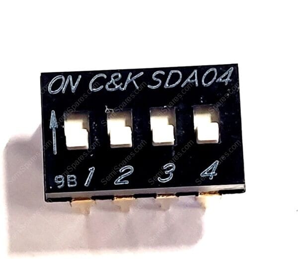 SDA04H1BD | DIP SWITCH SPST 4 POSITION THROUGH HOLE SLIDE ACTUATOR 25MA 24VDC RAISED THROUGH HOLE PC PIN