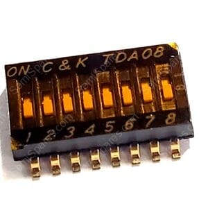 TDA08H0SB1R | DIP SWITCH SPST 8 POSITION SURFACE MOUNT SLIDE ACTUATOR 25MA 24VDC FLUSH RECESSED GULL WING