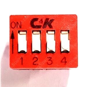 BD04 | DIP SWITCH SPST 4 POSITION THROUGH HOLE SLIDE ACTUATOR 100MA 5VDC RAISED PC PIN