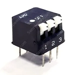 5435802-2 | DIP SWITCH SPST 3 POSITION THROUGH HOLE RIGHT ANGLE PIANO ACTUATOR 25MA 24VDC