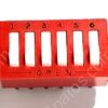 76SB06T | DIP SWITCH SPST 6 POSITION THROUGH HOLE ROCKER ACTUATOR 150MA 30VDC RAIDED PC PIN RED