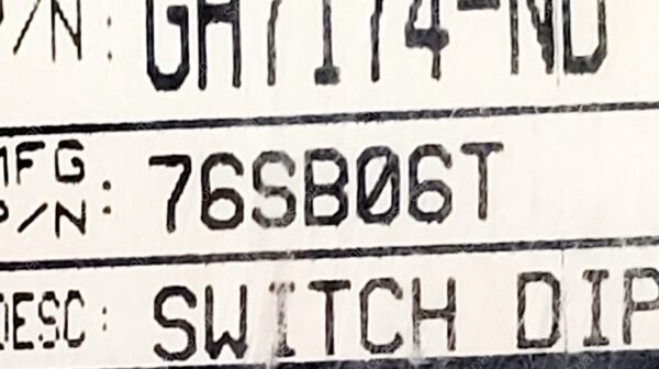 76SB06T | DIP SWITCH SPST 6 POSITION THROUGH HOLE ROCKER ACTUATOR 150MA 30VDC RAIDED PC PIN RED - Image 6