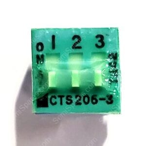 206-3ST | DIP SWITCH SPST 3 POSITION THROUGH HOLE SLIDE ACTUATOR 50MA 24VDC PC PIN
