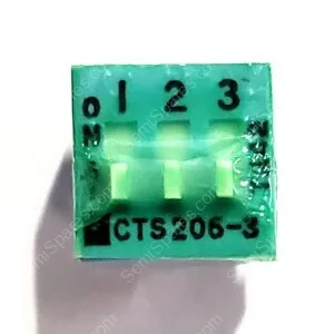 206-3ST | DIP SWITCH SPST 3 POSITION THROUGH HOLE SLIDE ACTUATOR 50MA 24VDC PC PIN