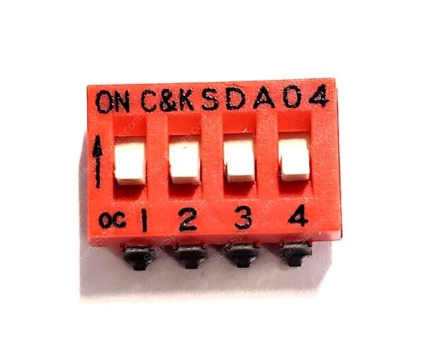 SDA04H1SKD | DIP SWITCH SPST 4 POSITION SURFACE MOUNT SLIDE ACTUATOR 25MA 24VDC RAISED GULL WING