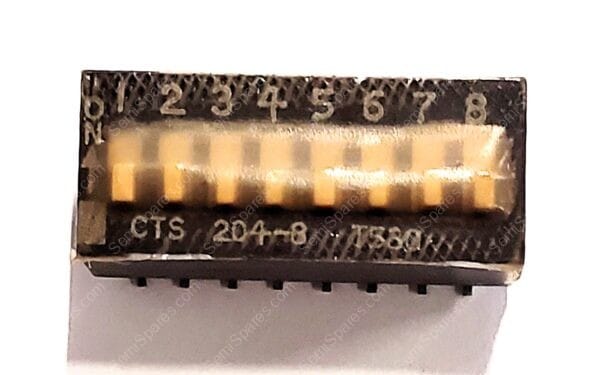 204-8ST | DIP SWITCH SPST 8 POSITION SURFACE MOUNT SLIDE ACTUATOR 50MA 24VDC RAISED GULL WING
