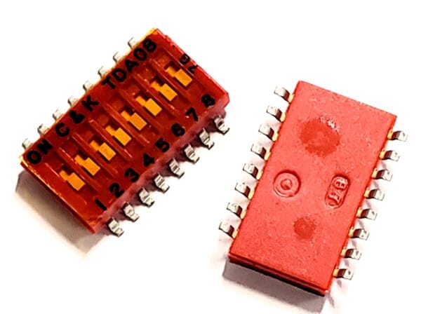 TDA08H0SK1 | DIP SWITCH SPST 8 POSITION SURFACE MOUNT SLIDE ACTUATOR 25MA 24VDC FLUSH RECESSED GULL WING - Image 4