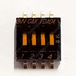 TDA04H0SB1 | DIP SWITCH SPST 4 POSITION SURFACE MOUNT SLIDE SCTUATOR 25MA 24VDCFLUSHED RECESSED GULL WING