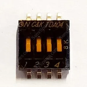 TDA04H0SB1 | DIP SWITCH SPST 4 POSITION SURFACE MOUNT SLIDE SCTUATOR 25MA 24VDCFLUSHED RECESSED GULL WING