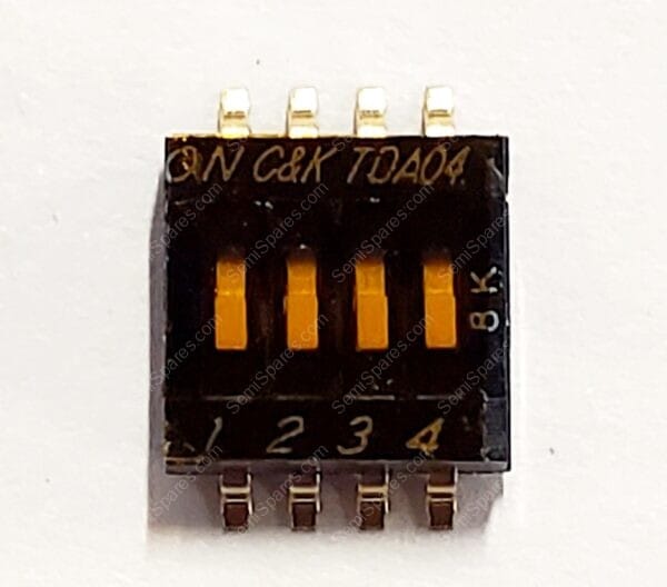 TDA04H0SB1 | DIP SWITCH SPST 4 POSITION SURFACE MOUNT SLIDE SCTUATOR 25MA 24VDCFLUSHED RECESSED GULL WING