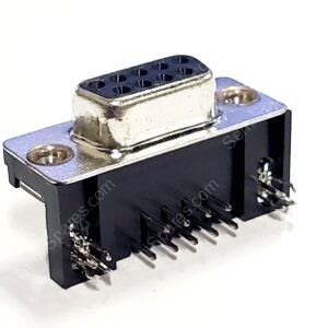 K22X-E9S-N | 9 POSITION D-SUB RECEPTACLE FEMALE SOCKETS CONNECTOR HOUSING SHELL RIGHT ANGLE BOARD LOCK 30V BLACK