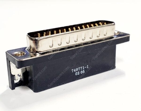 749771-1 | 44 POSITION D-SUB, HIGH DENSITY PLUG MALE PINS CONNECTOR THROUGH HOLE SOLDER BLACK BOARD LOCK