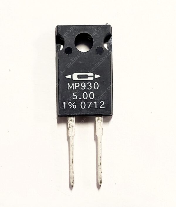 MP930-5.00-1% | 5 OHMS +-1% 30W THROUGH HOLE RESISTOR TO-220-2 FULL PACK MOISTURE RESISTANT NON-INDUCTIVE THICK FILM