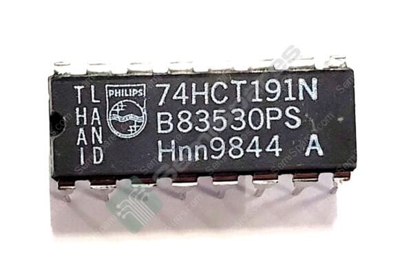 74HCT191N | COUNTER IC BINARY COUNTER 1 ELEMENT 4 BIT POSITIVE EDGE 16 DIP THROUGH HOLE 4.5V-5.5V